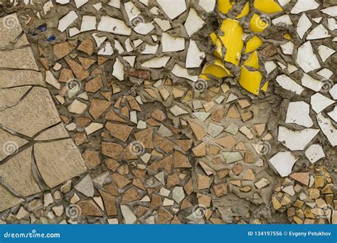 Beautiful Wall Of Fragments Of Tiles Ceramics Stock Photo Image Of