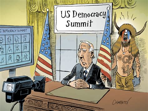 Us Democracy Summit Globecartoon Political Cartoons Patrick Chappatte