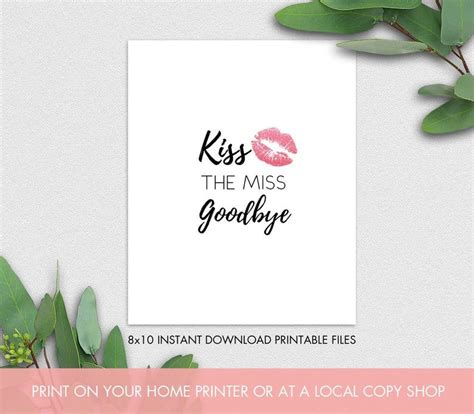 Kiss The Miss Goodbye Printable Printable Word Searches