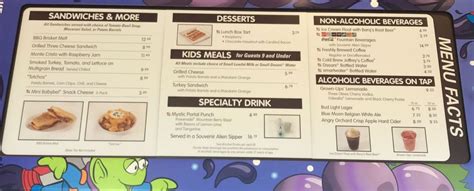 full menu for woody s lunch box in toy story land food grown up drinks [photos] doctor disney