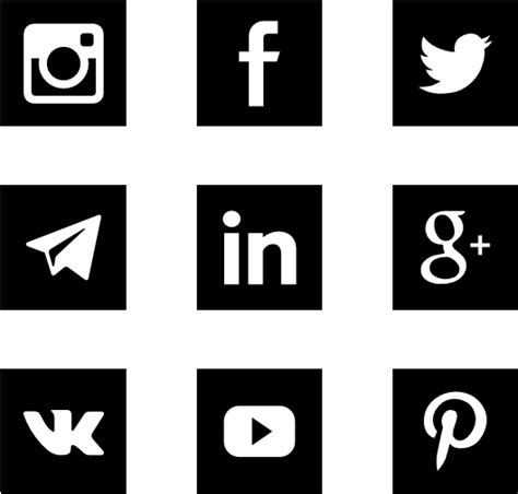 78 Social Media Icons Png Black Background For Free 4kpng