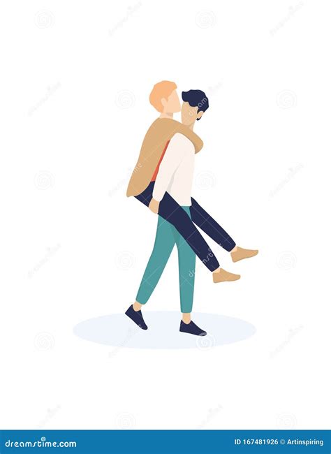 Vector Illustration Of Cute Romantic Couple Same Sex Couple And Lgbtq Character Stock Vector