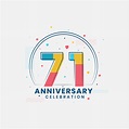 Celebración del 71 aniversario, diseño moderno del 71 aniversario ...