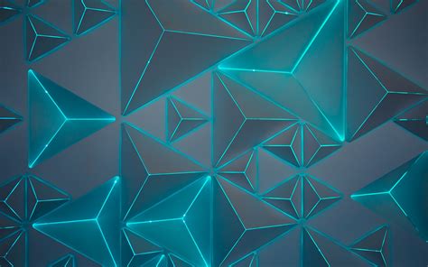 Wallpaper Triangles Neon Turquoise Teal Geometric
