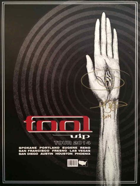 Adam Jones Tool 2014 Tour Vip Guest Package Signed Poster Swag