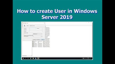 How To Create User In Windows Server 2019 Youtube