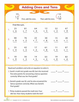 Math booklet grade 2 p.2 grade/level: Review Addition: Adding Ones and Tens | Worksheet ...