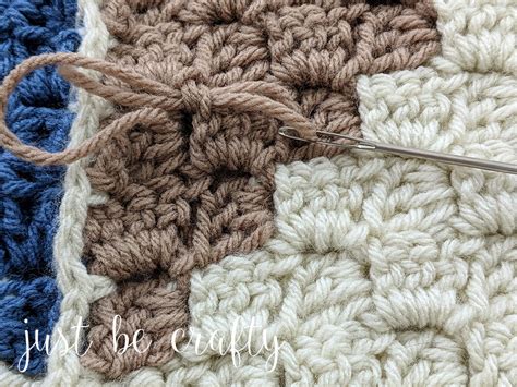 Crochet Afghan Quilt C2c Square Tutorial Just Be Crafty