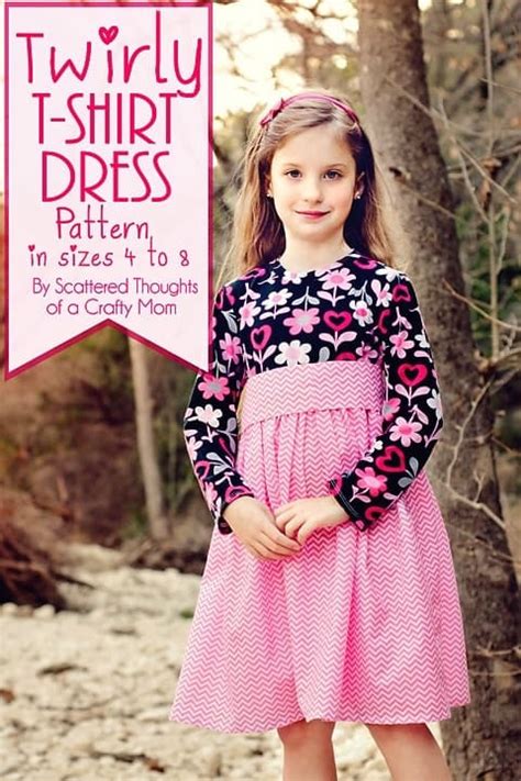 Girl S Twirly T Shirt Dress Pattern And Tutorial Free Sewing Pattern Sz 4 8