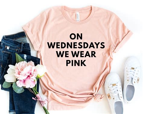 On Wednesdays We Wear Pink Shirt Pink T Shirt Graphic Etsy