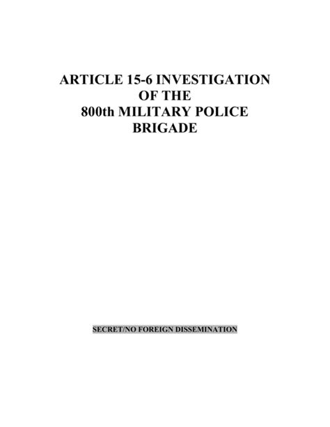 Article 15 6 Investigation Of The 800th Military Police