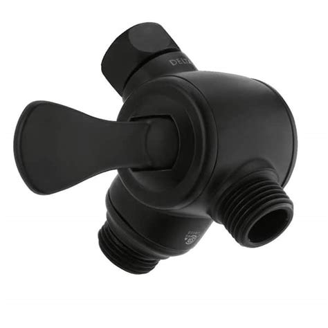 Delta Way Shower Arm Diverter For Handheld Shower Head In Matte Black