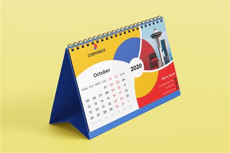 Desk Calendar Design Template Illustrator Templates Creative Market