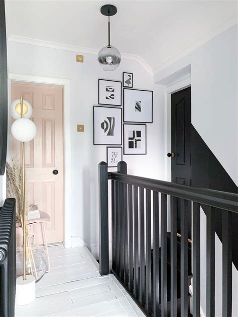 Revamp Restyle Reveal Monochrome Hallway And Landing Makeover White Hallway Hallway Makeover