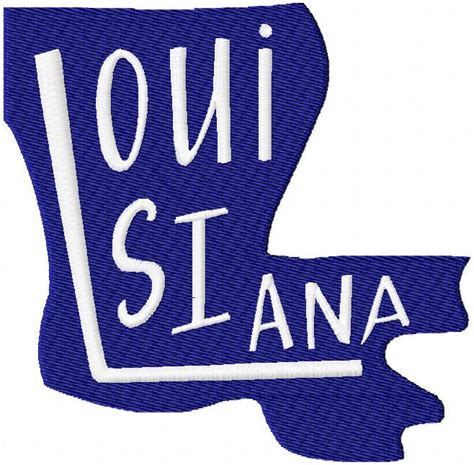 Louisiana State Silhouette Machine Embroidery Design Bling Sass