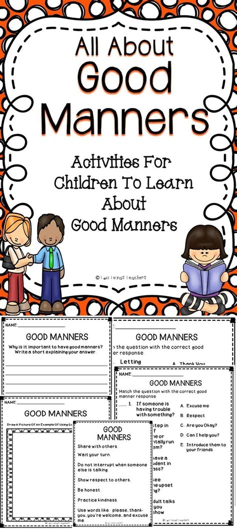 Free Printable Worksheets On Manners