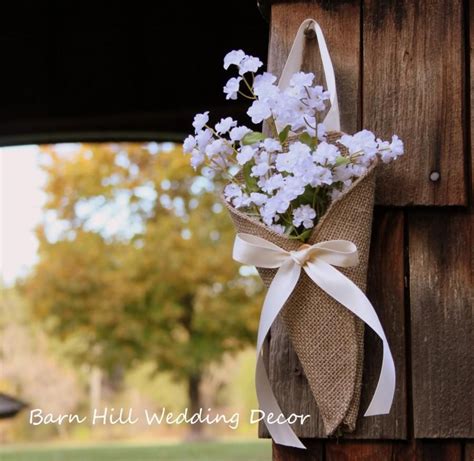 6 wedding flower ideas for the autumn bride. Wedding Ideas - Pew | Wedding pew decorations, Burlap ...