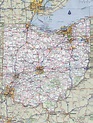 Large detailed roads and highways map of Ohio state with all cities ...