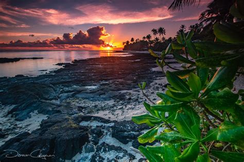 Sunset On The South Coast Of Samoa Samoa
