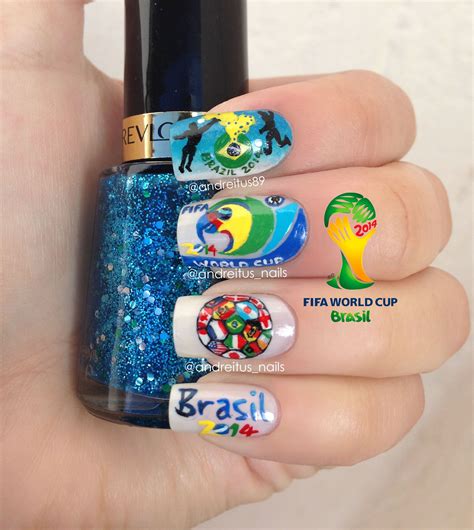 Brasil 2014 Fifa World Cup Nails Brazil Nail Art Notd Soccer Nails