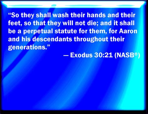 Exodus 3021 So They Shall Wash Their Hands And Their Feet That They