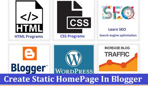 How To Create Static Home Page In Blogger With Pictures