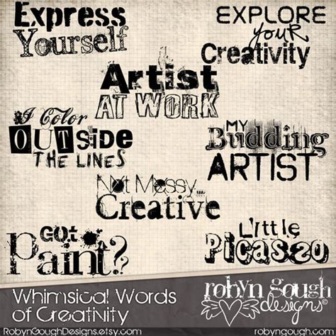 Creative Digital Scrapbook Word Art Titles By Robyngoughdesigns