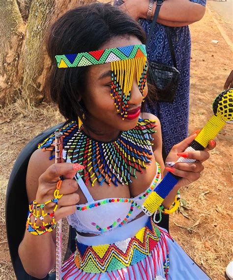 clipkulture zulu maid in beaded accessories and attire for umemulo