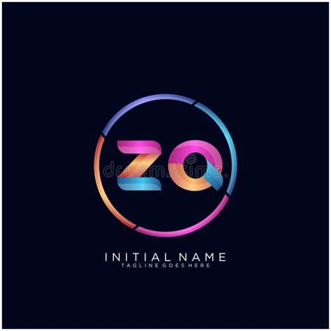 Zq Letter Logo Icon Design Template Elements Stock Vector
