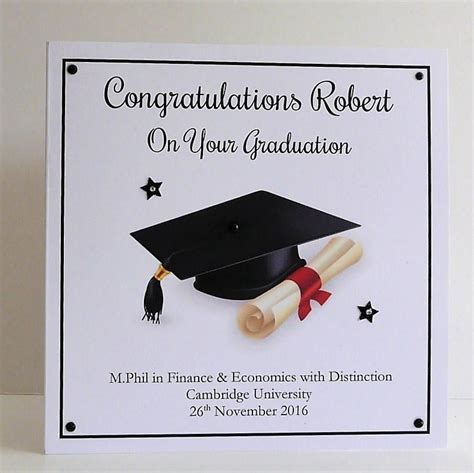 Graduation Card Personalised Handmade Large 8x8 Inch Size By