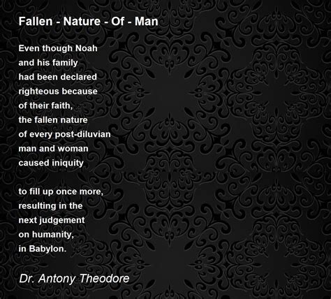 Fallen Nature Of Man By Dr Antony Theodore Fallen Nature