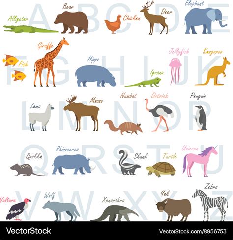 Animal Alphabet Letters Royalty Free Vector Image