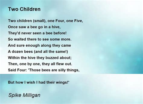 Two Children Poem by Spike Milligan - Poem Hunter