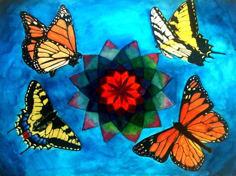 Oil And Ink Painting Of Psychedelic Butterflies By Epicchris On Deviantart