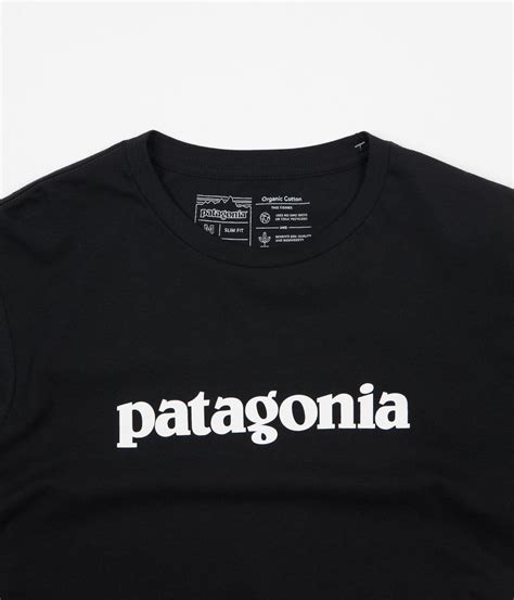 Patagonia Text Logo Organic T Shirt Black Always In Colour