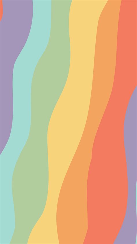 Awesome Phone Wallpaper Muted Rainbow Coloured Waves Rainbow
