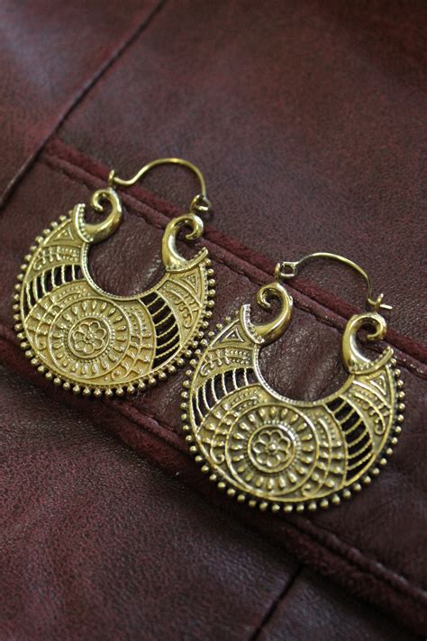 Brass Tribal Earring Hoop Earringboho Earring Tribal Earring