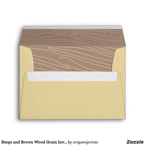 Beige And Brown Wood Grain Invitation Envelope