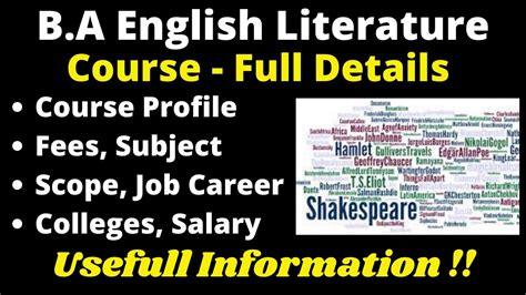 Ba English Literature Course Full Detail Profile Employment Scope