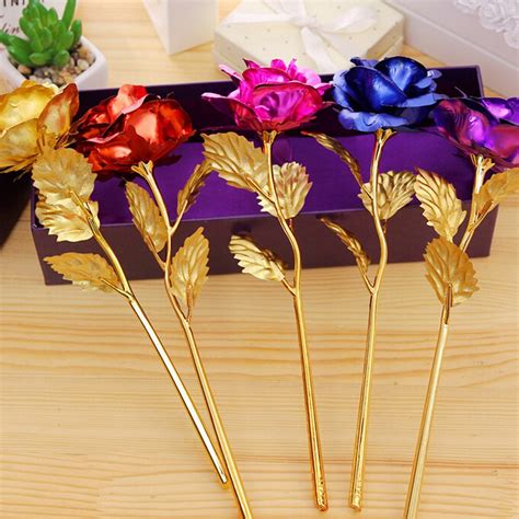 Our artificial flowers is the safest bet to fulfill your aesthetic cravings and creativity. Aliexpress.com : Buy 1 pcs Gold Foil Plated Rose Wedding ...