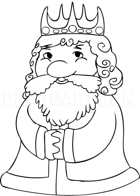 How To Draw A King Coloring Page Trace Drawing