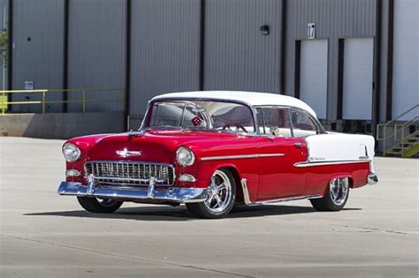 1955 Chevy Bel Air Two Tone Red White Wilwood Billet Custom Front View