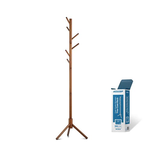 Buy Wooden Tree Coat Rack Stand 6 Hooks 3 Adjustable Sizes Free