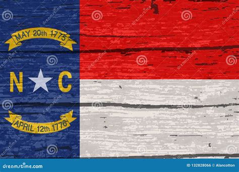 North Carolina State Flag On Old Timber Stock Vector Illustration Of