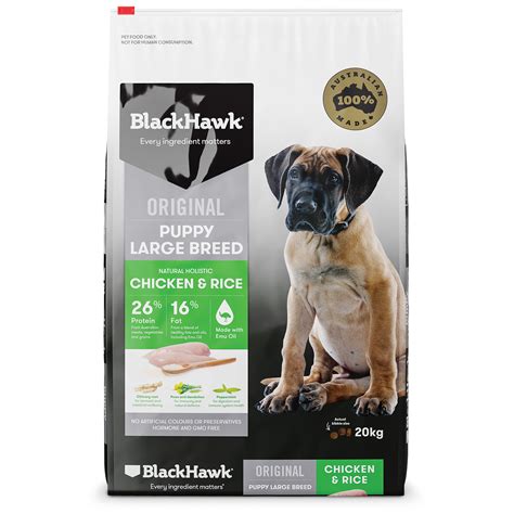 Black Hawk Chicken And Rice Puppy Large Breed Dry Dog Food 20kg 11000
