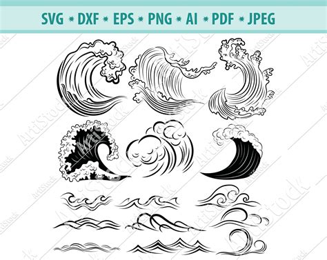 Wave SVG Waves Svg Sea Waves Svg Ocean Waves Svg Clipart Etsy