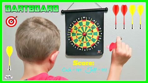 Throwing Darts With Two Sided Kids Dartboard Toy Review Youtube