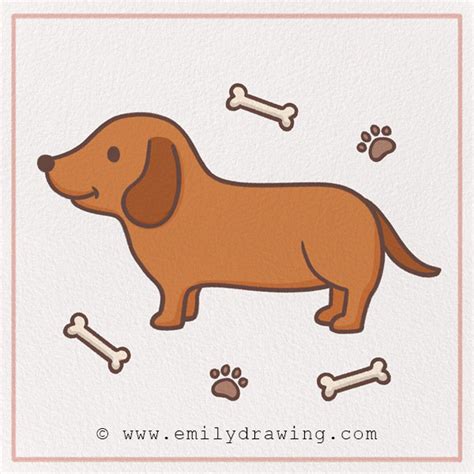 How To Draw A Dachshund Emily Drawing