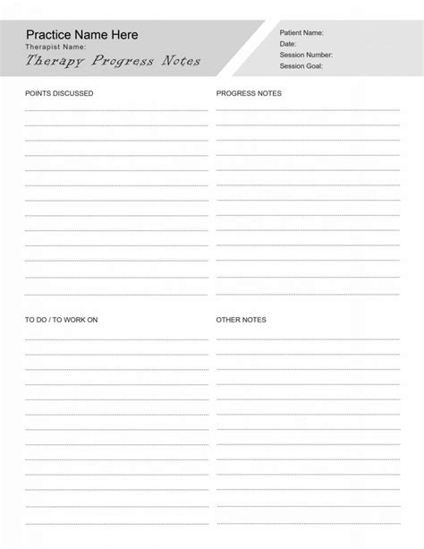 Therapy Progress Notes And Goals Editable Fillable Printable Pdf