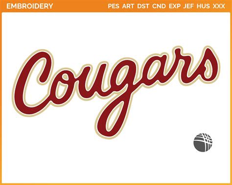 college of charleston cougars wordmark logo 2013 college sports embroidery logo in 4 sizes